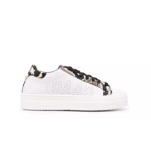 P448 White and Black Snake Print Sneakers